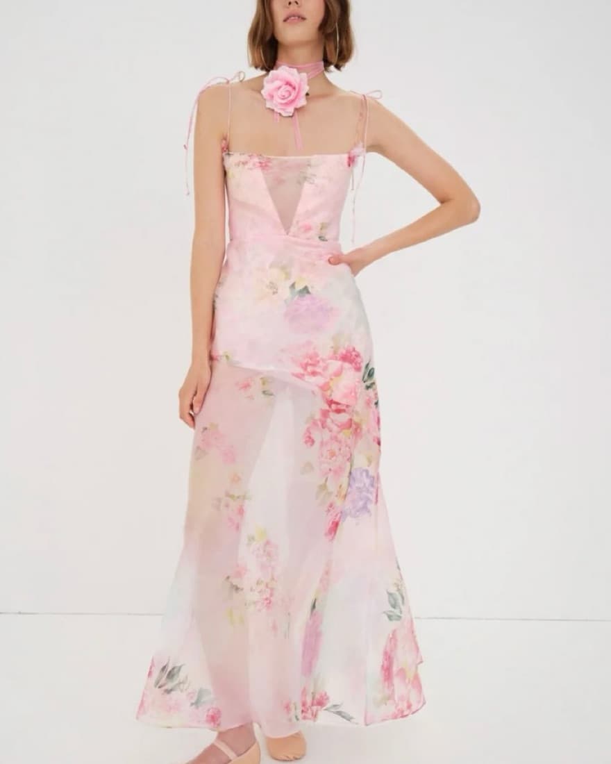 Floral Chiffon Maxi Dress - Image 1