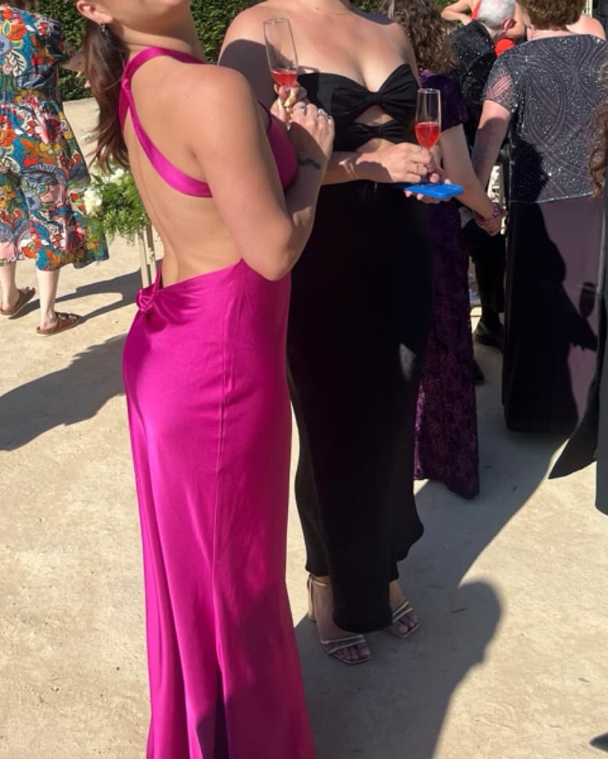 fuschia slip dress - Image 1