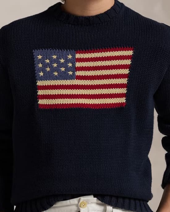 Ralph Lauren American Flag Sweater Navy - Image 1