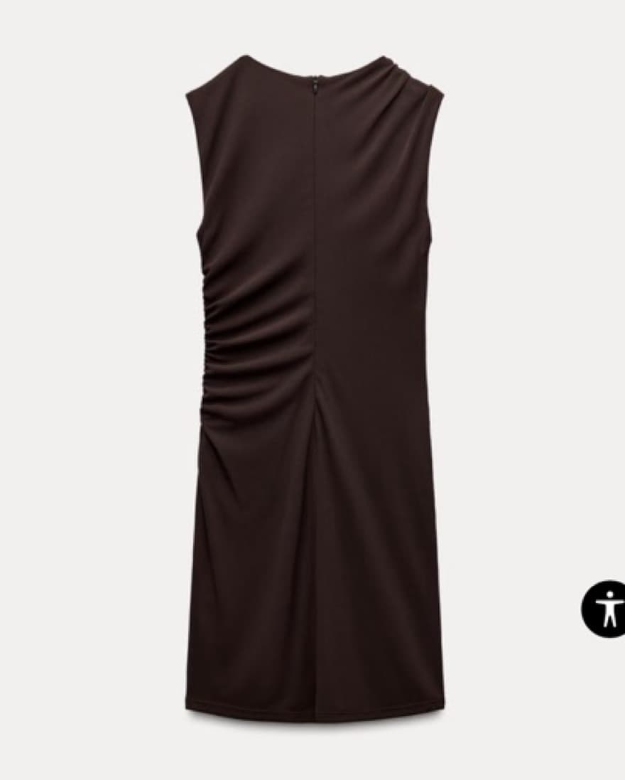 Zara Brown Ruched Dress   - Image 6