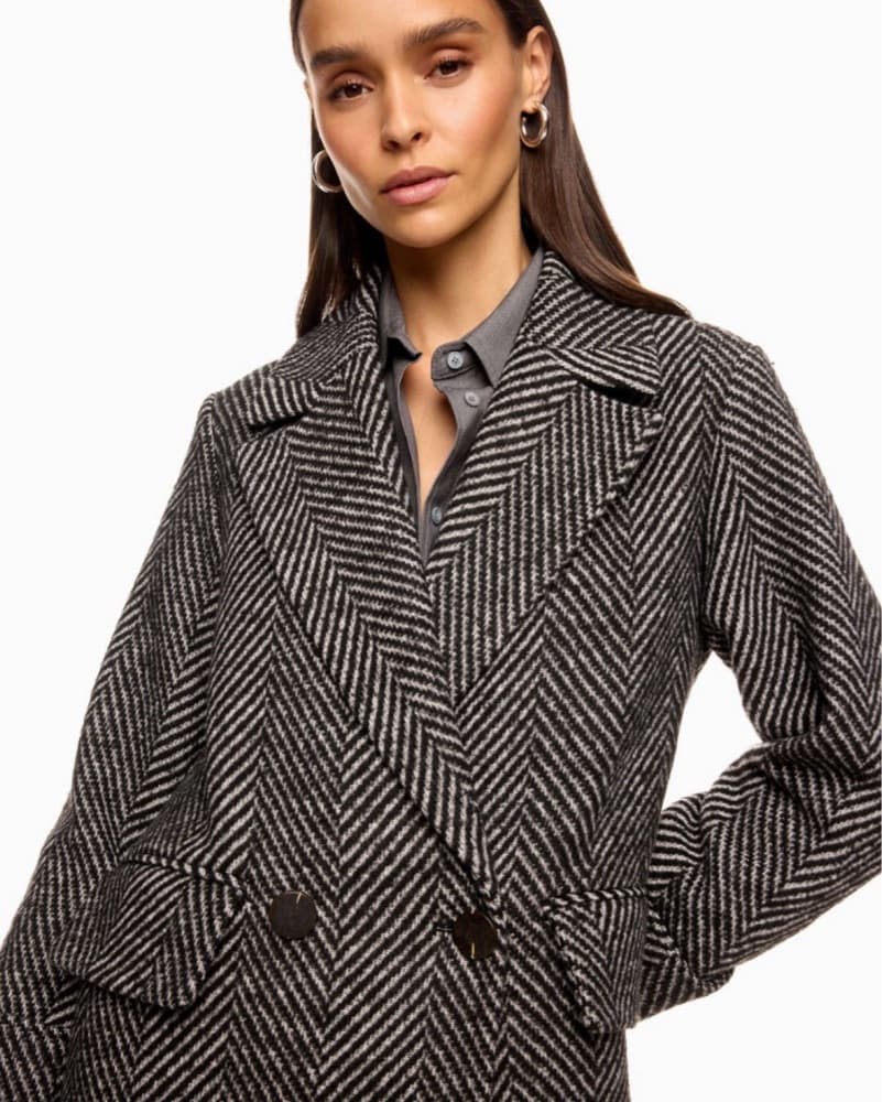 NVLT Women's Retro Chevron Oversize Coat - Image 3
