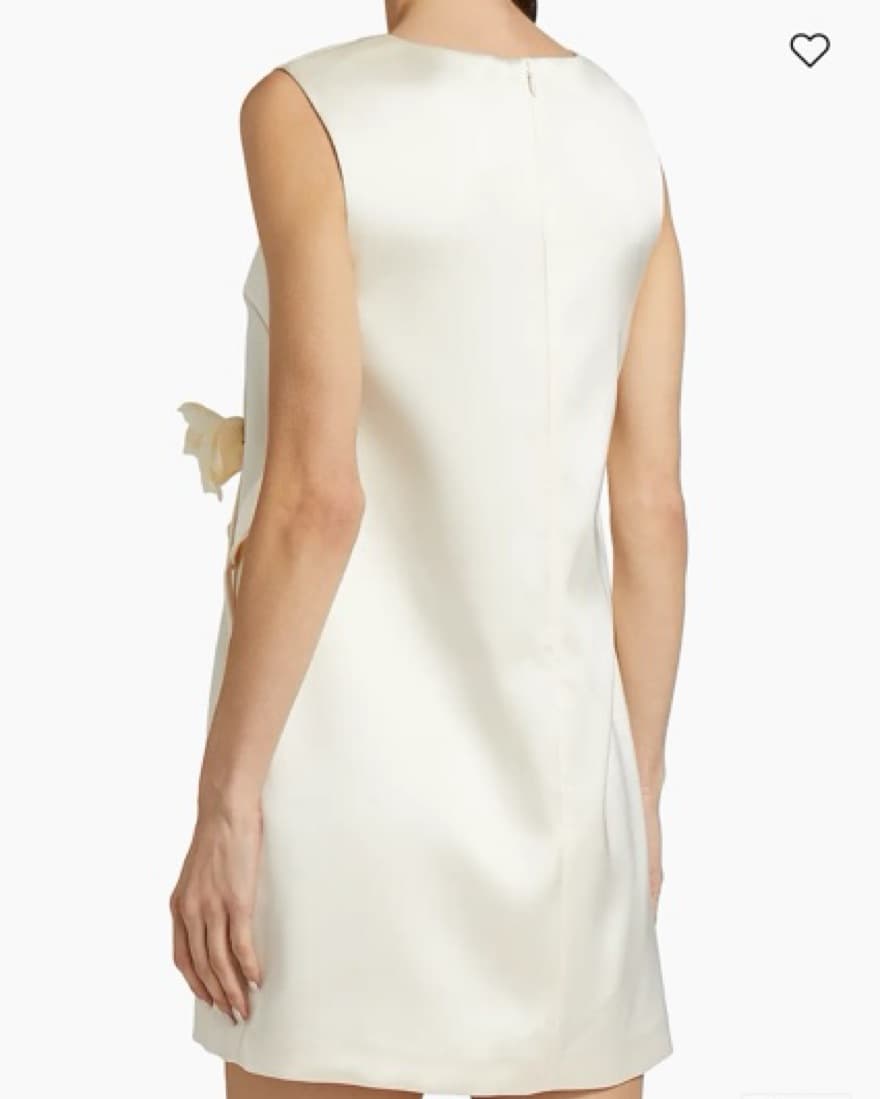 Floral Appliqué Satin Minidress - Image 3