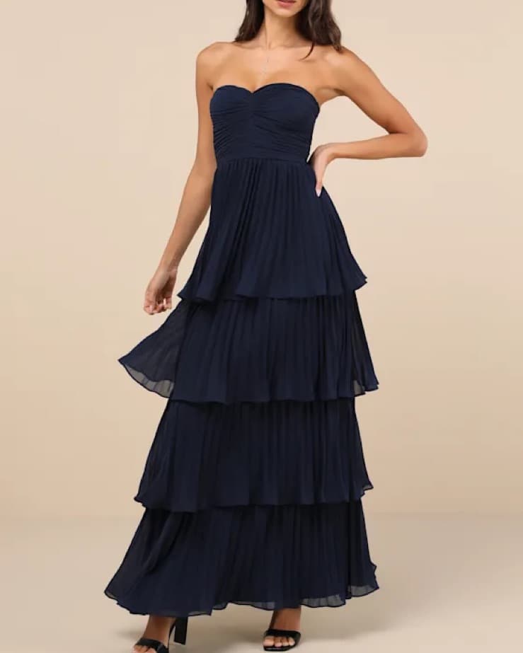 Lulus Seriously Sensational Navy Dress - Image 1