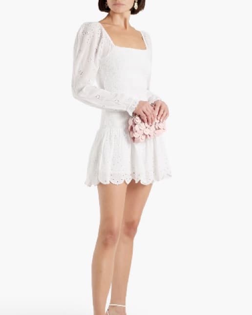 LoveShackFancy White Eyelet Dress Size M - Image 1