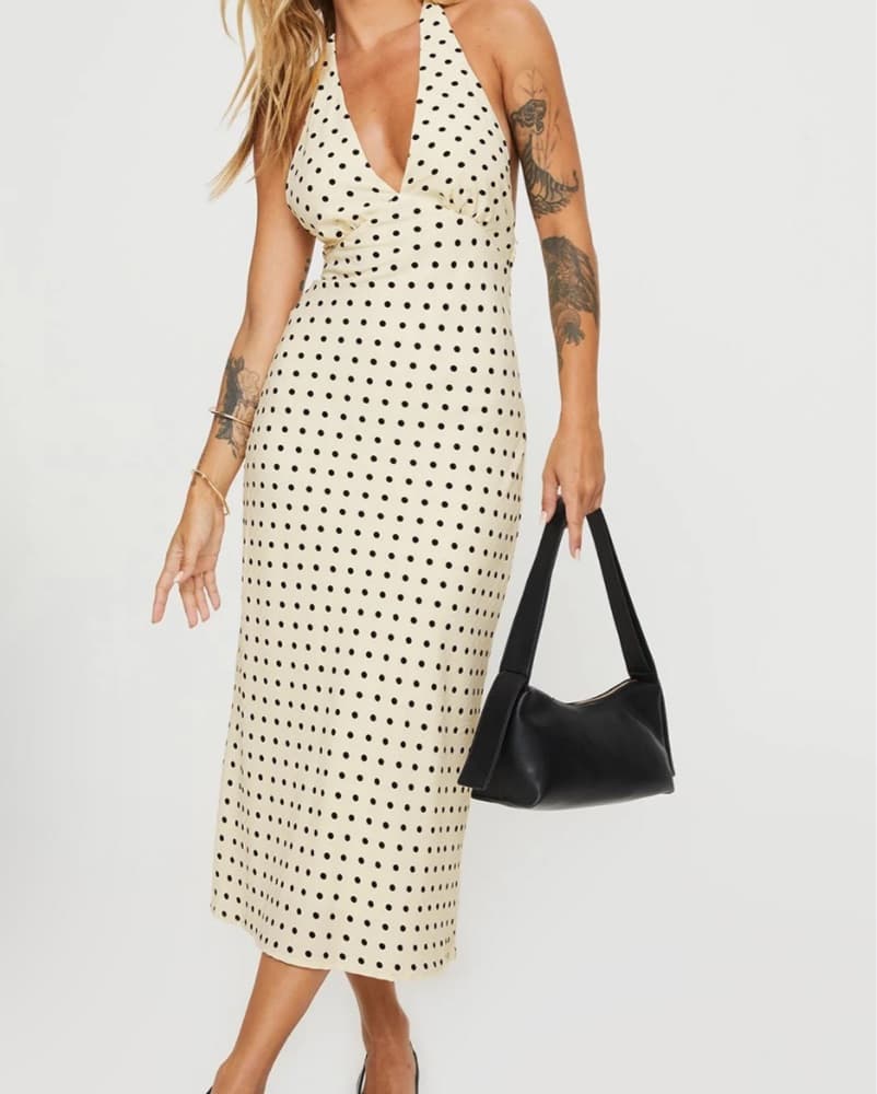 Polka Dot Halter Dress - Image 1