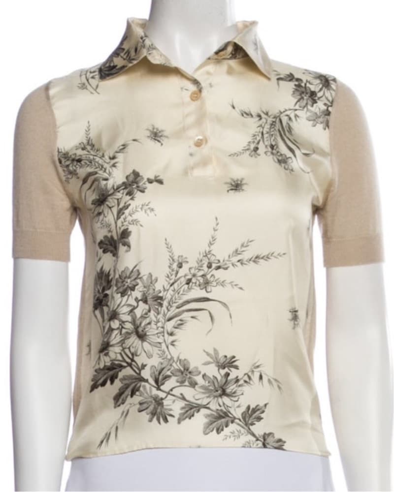 vintage Prada silk polo blouse - Image 1