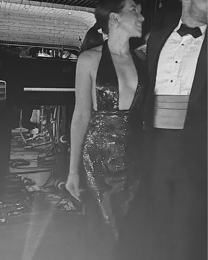 Black Sequin Halter Gown - Image 5