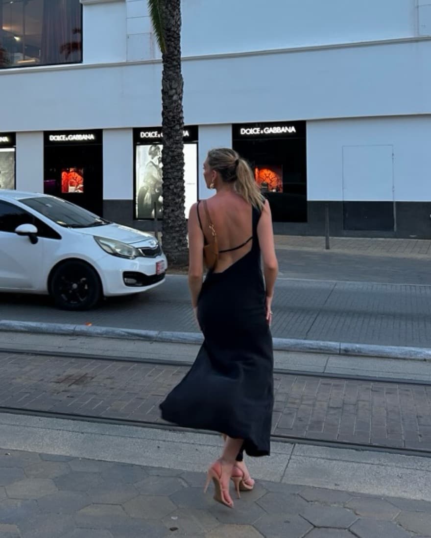St. Agni Asymetric Strap Slip Dress - Image 1