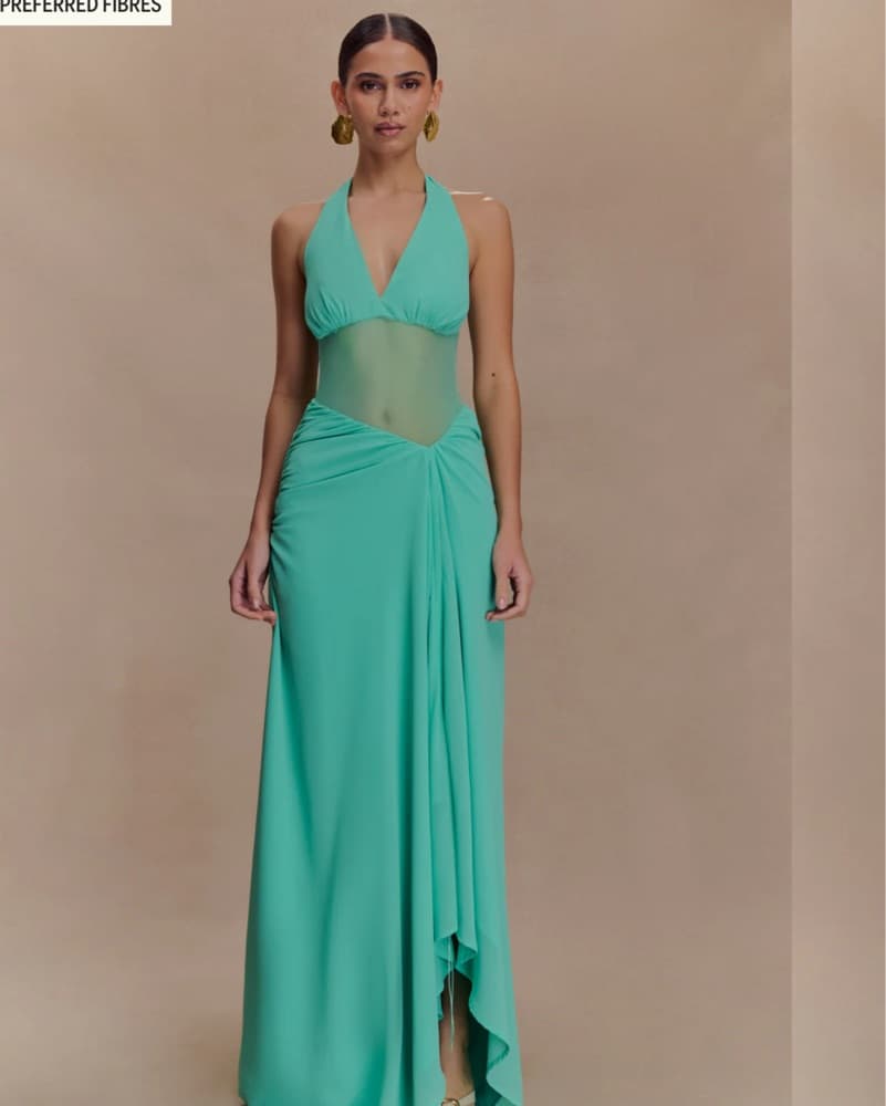 Jonna Chiffon And Mesh Maxi Dress - Lago - Image 5