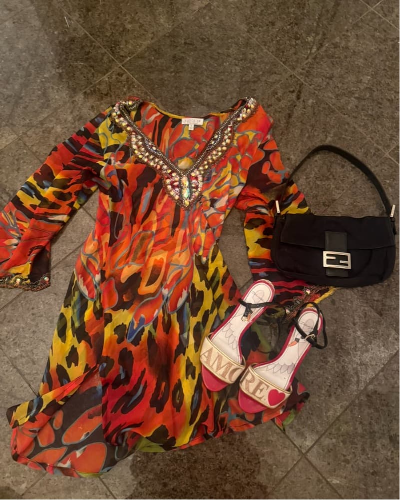 Vintage Beaded Dress - Image 2