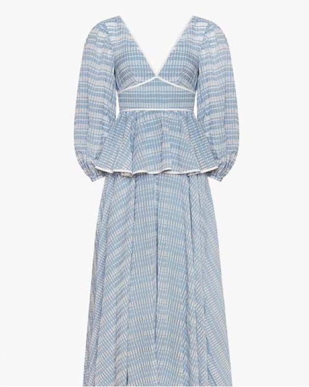 Staud Panarea Blue White Maxi Dress - Image 3