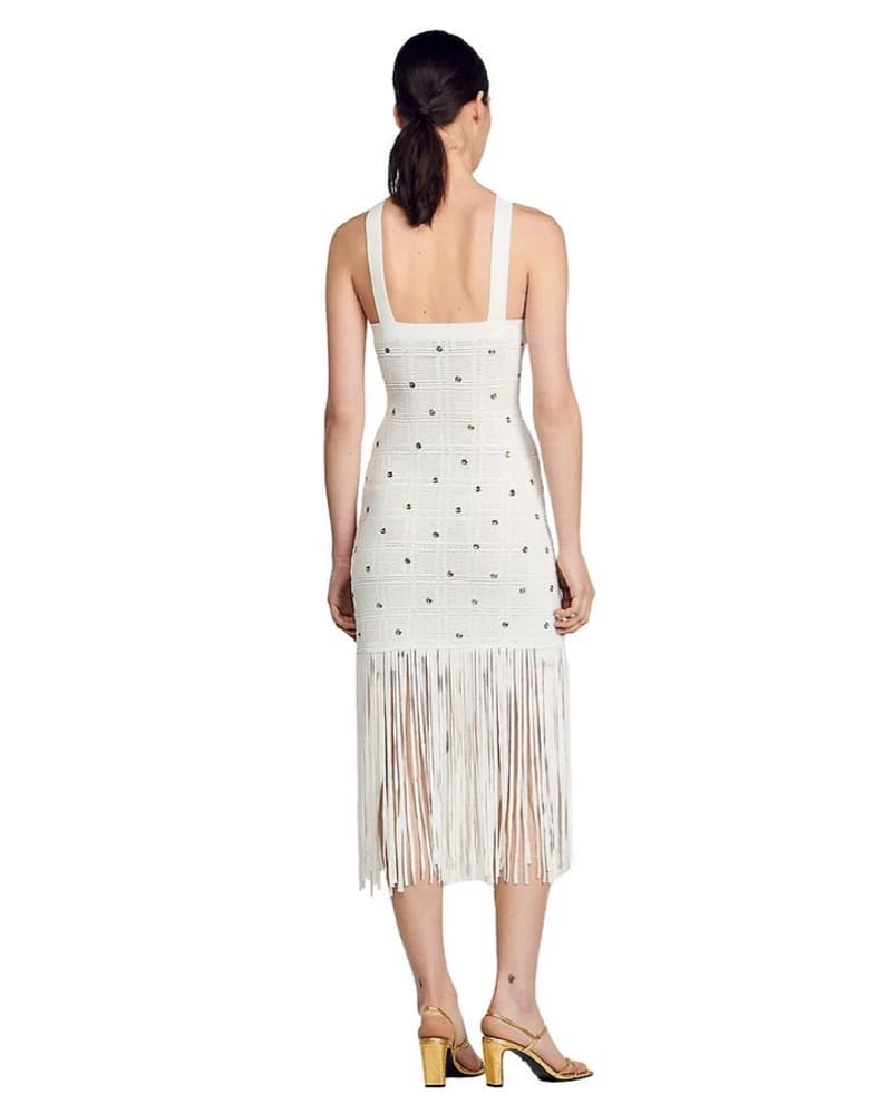 Sandro White Fringe Dress - Image 4