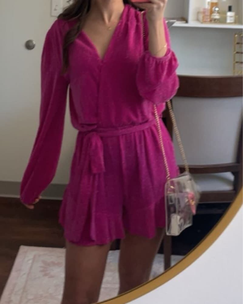 Pink Long Sleeve Romper - Image 2