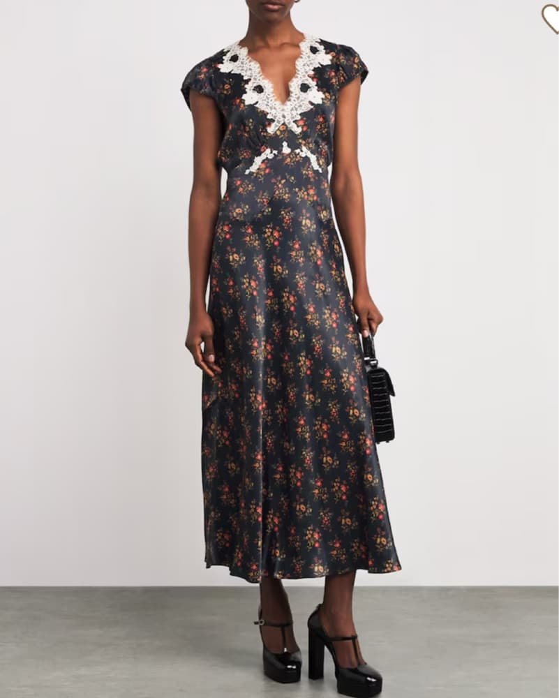 Doen Coraline floral-print satin dress - Image 1