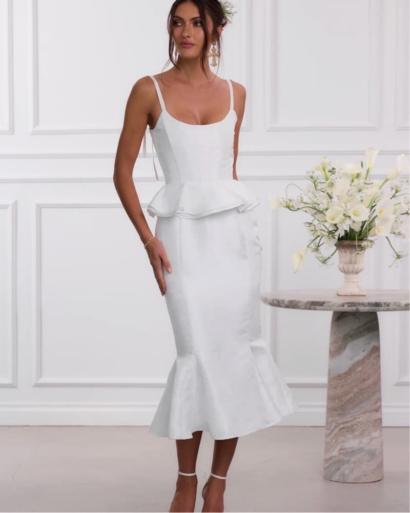 The Willa Dress in White Windsor - Image 1