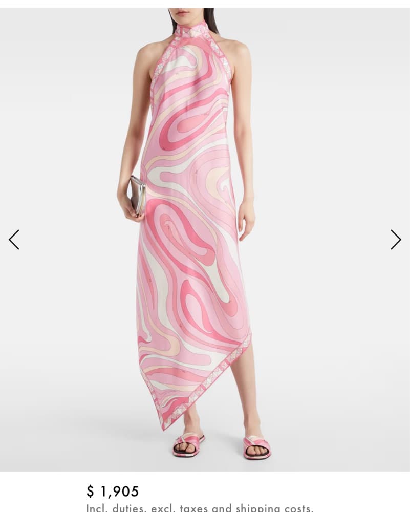 Pucci Marmo Asymmetric Maxi Halter Dress - Image 1