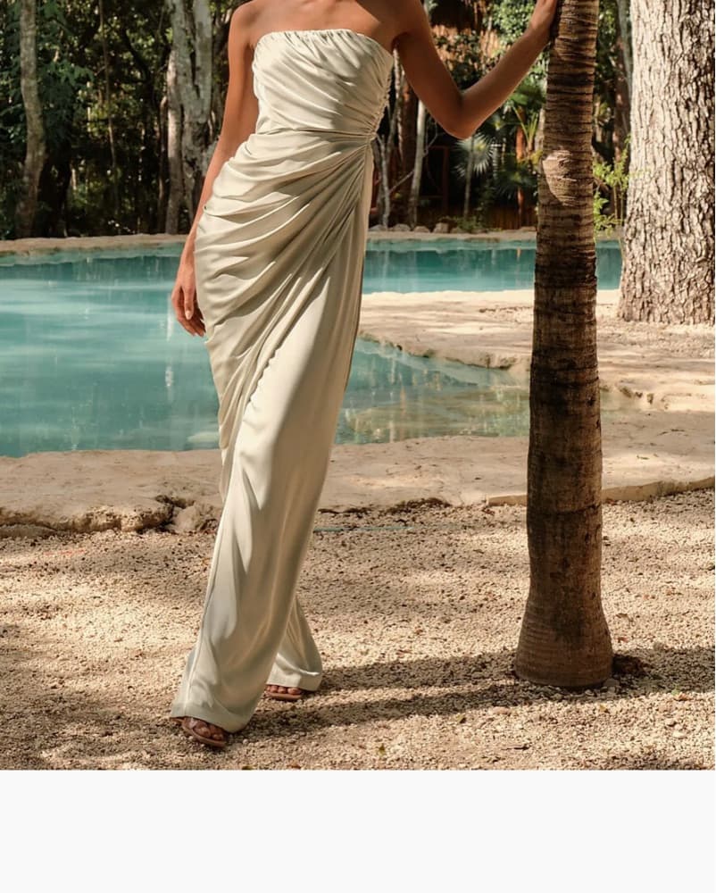 Envo Draped Satin Jumpsuit - Image 1
