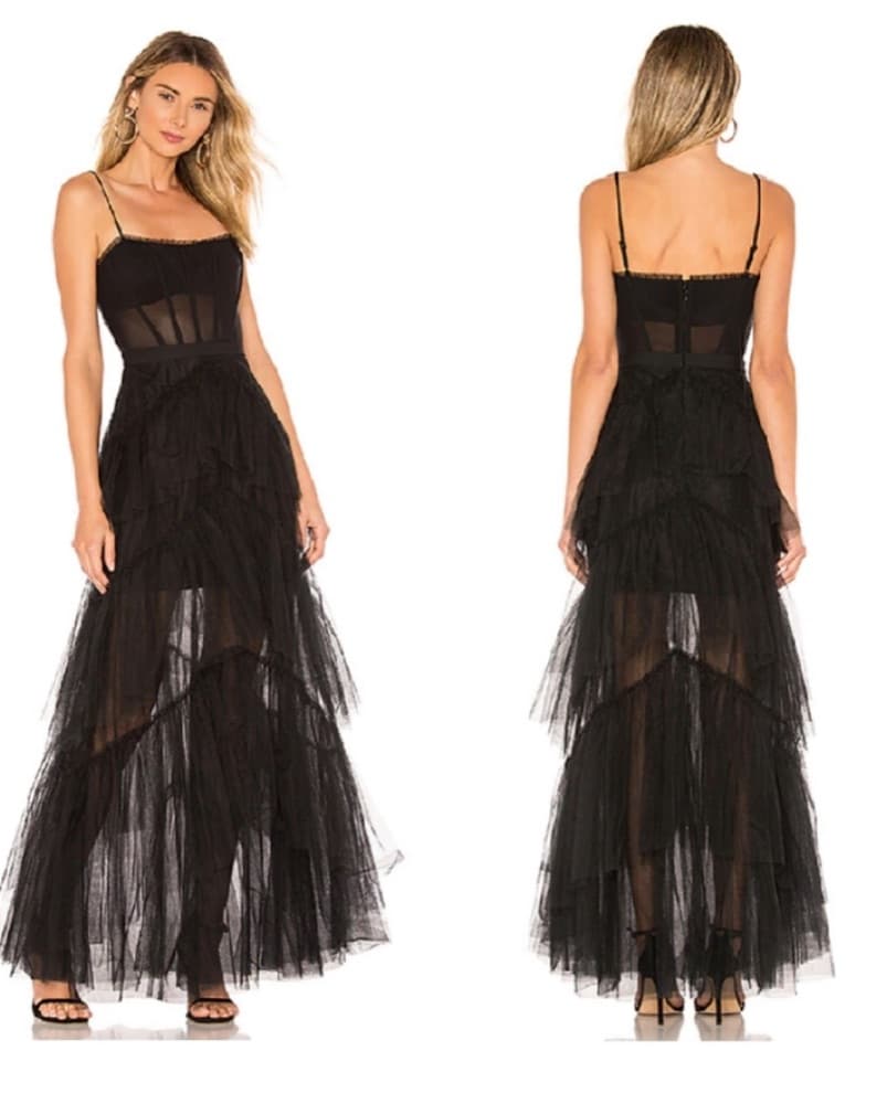 Black Tulle BCBG Gown Wedding Guest - Image 1