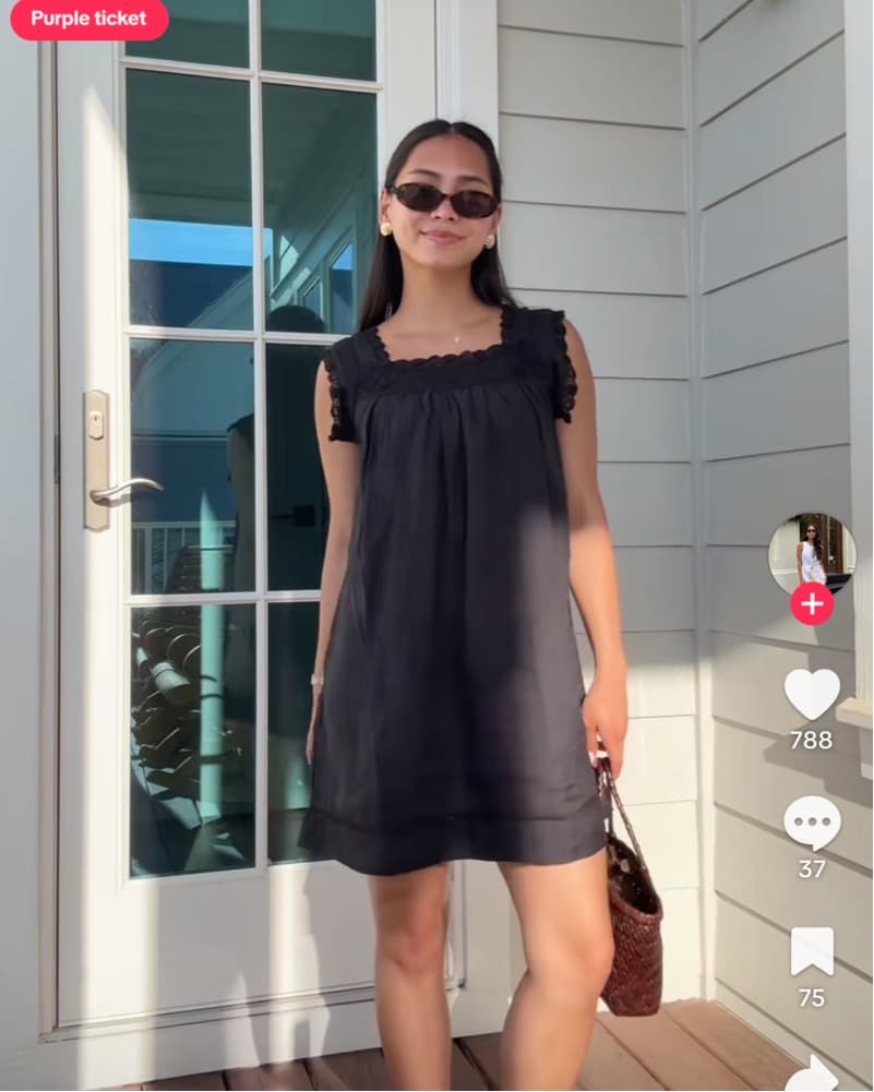 Doen Black Mini Dress - Image 1