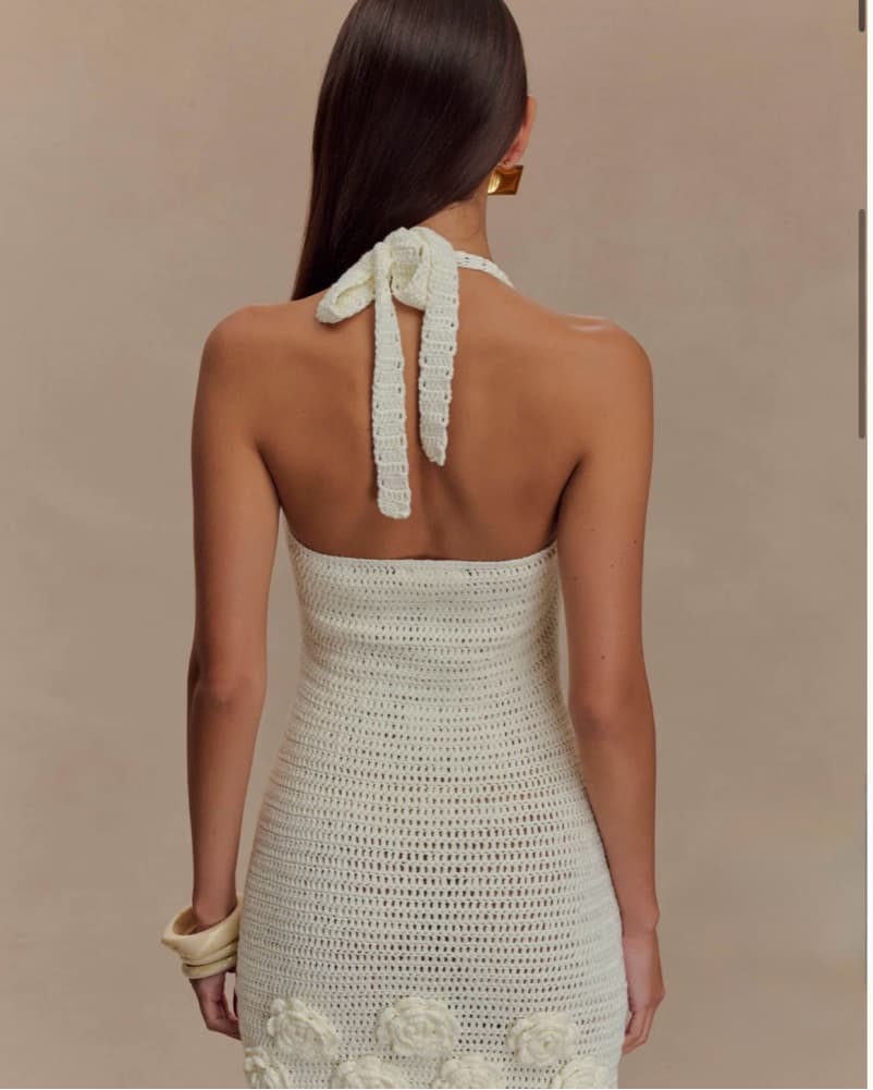 Liyah Floral Hand Crochet Mini Dress - Image 3