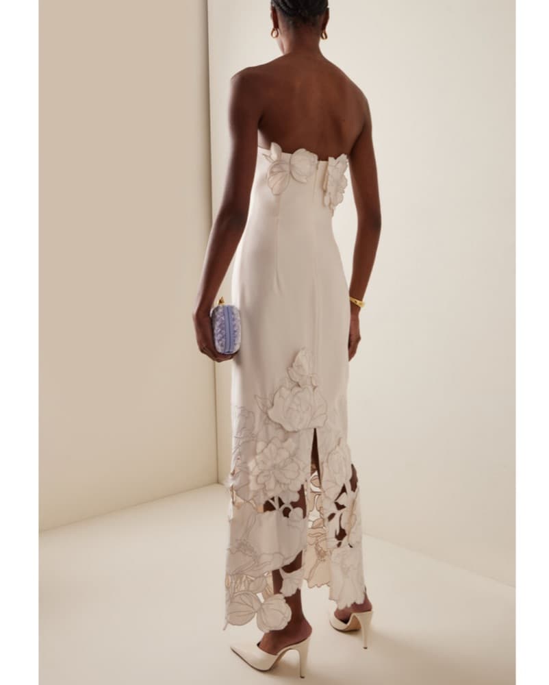 Leo Lin Rayma Floral-Applique Maxi Dress - Image 3