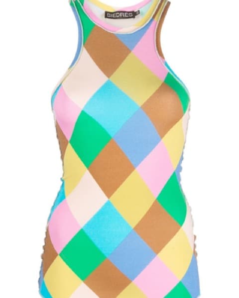 Seidres Knit Patterned Racerback Tank - Image 1
