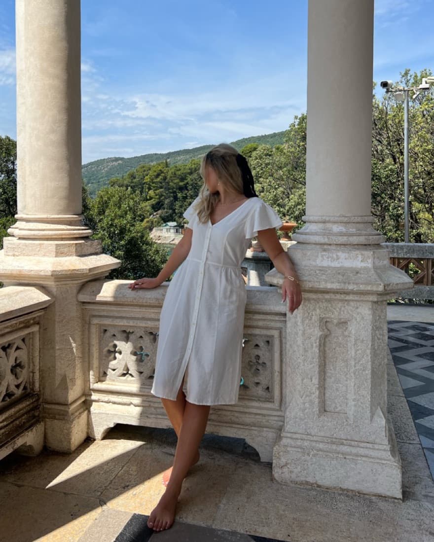 French White Classic Dress - Image 1