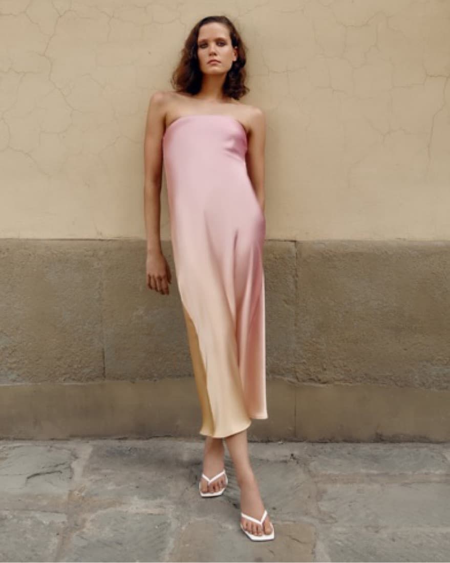 satin strapless satin effect dress - Image 3