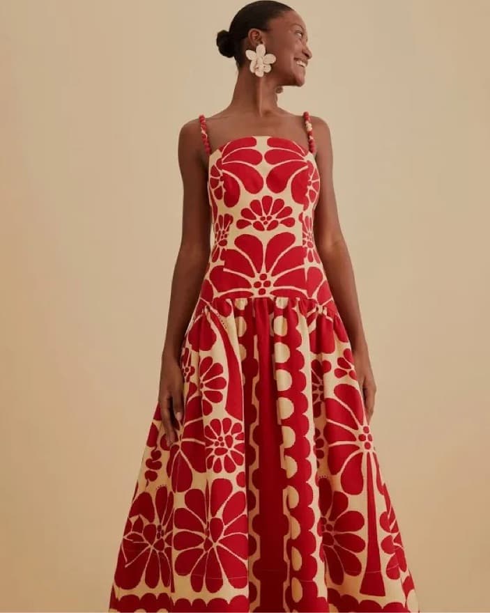 Red Floral Farm Rio Dress - Image 2