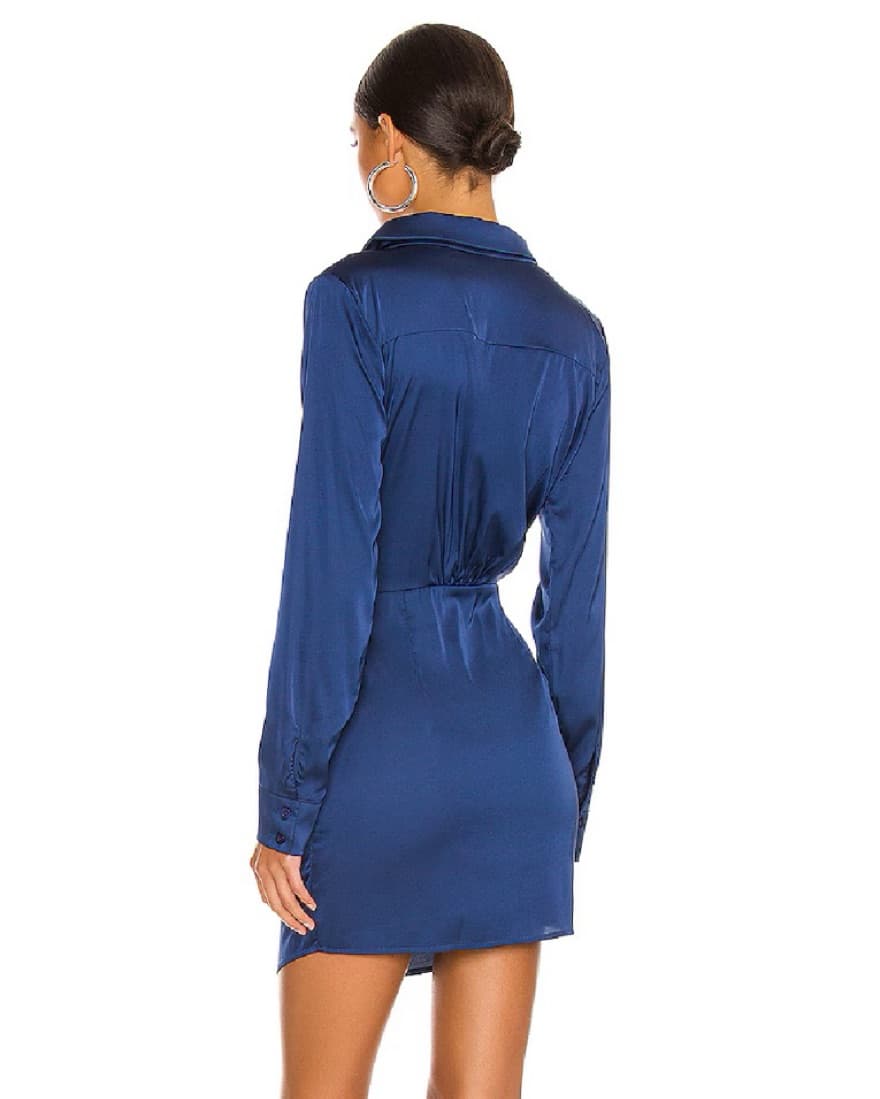Blue Satin Dress - Image 4