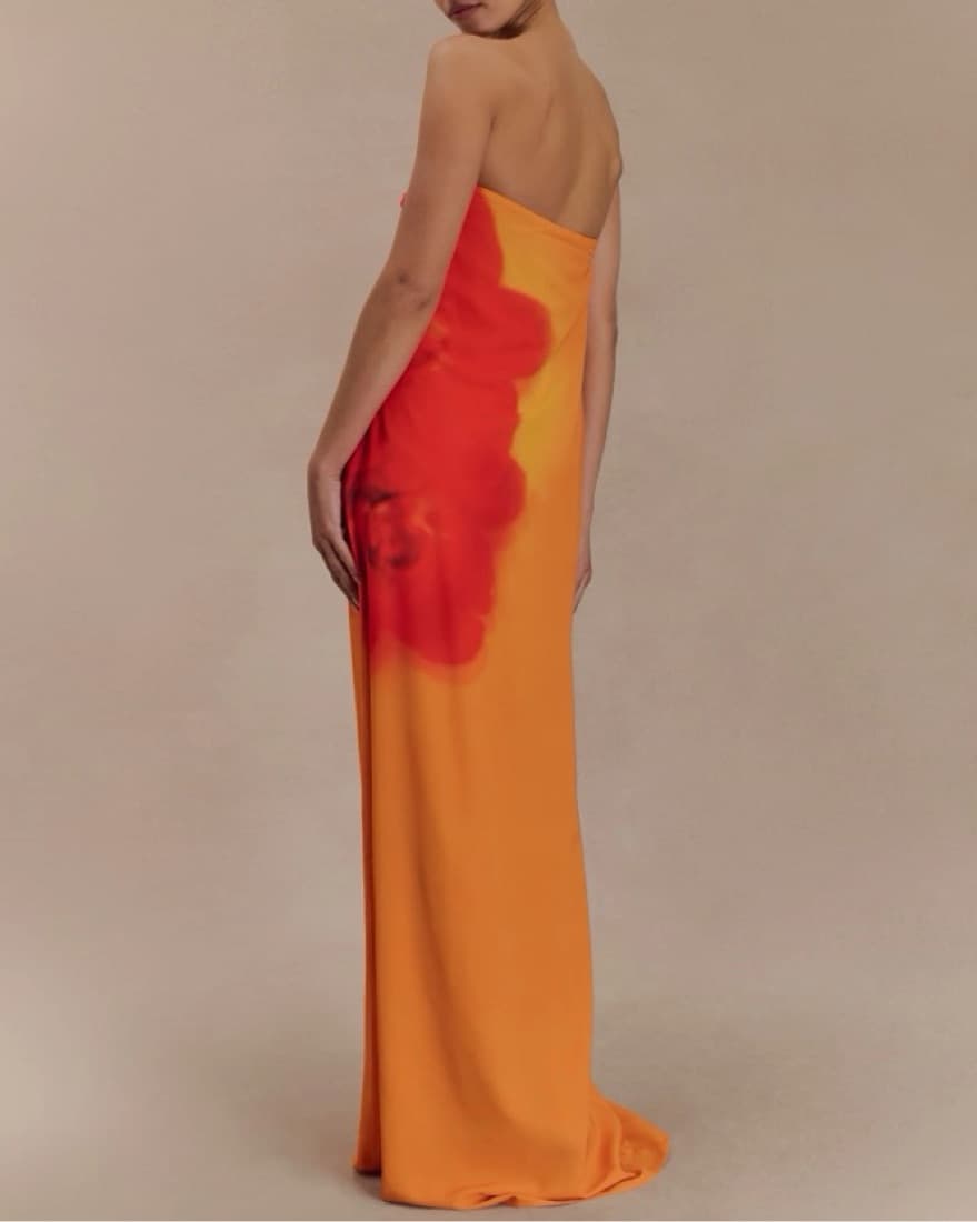 Meshki Amaya Strapless Orange Dress - Image 2