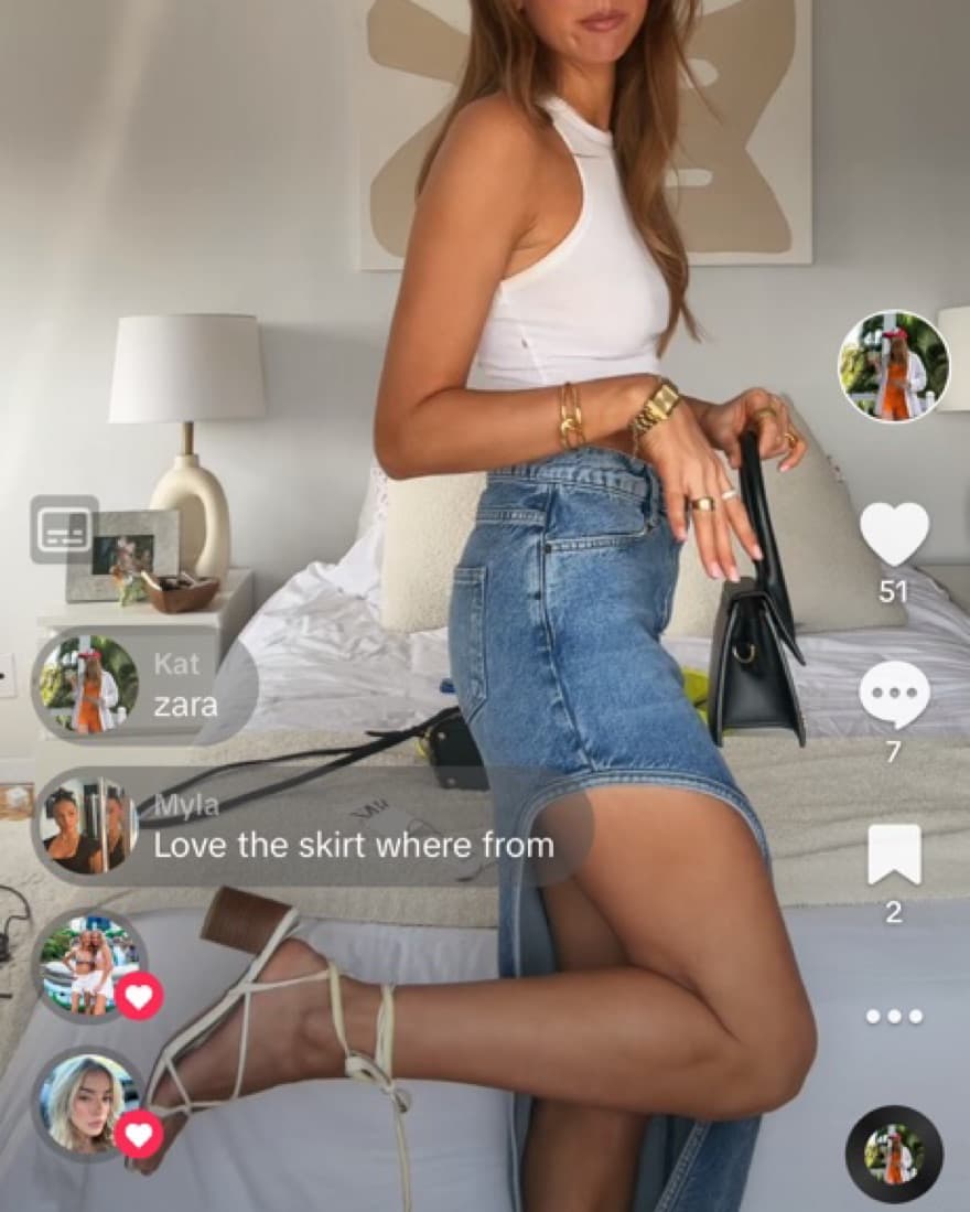 DENIM CUT OUT SKIRT  - Image 2