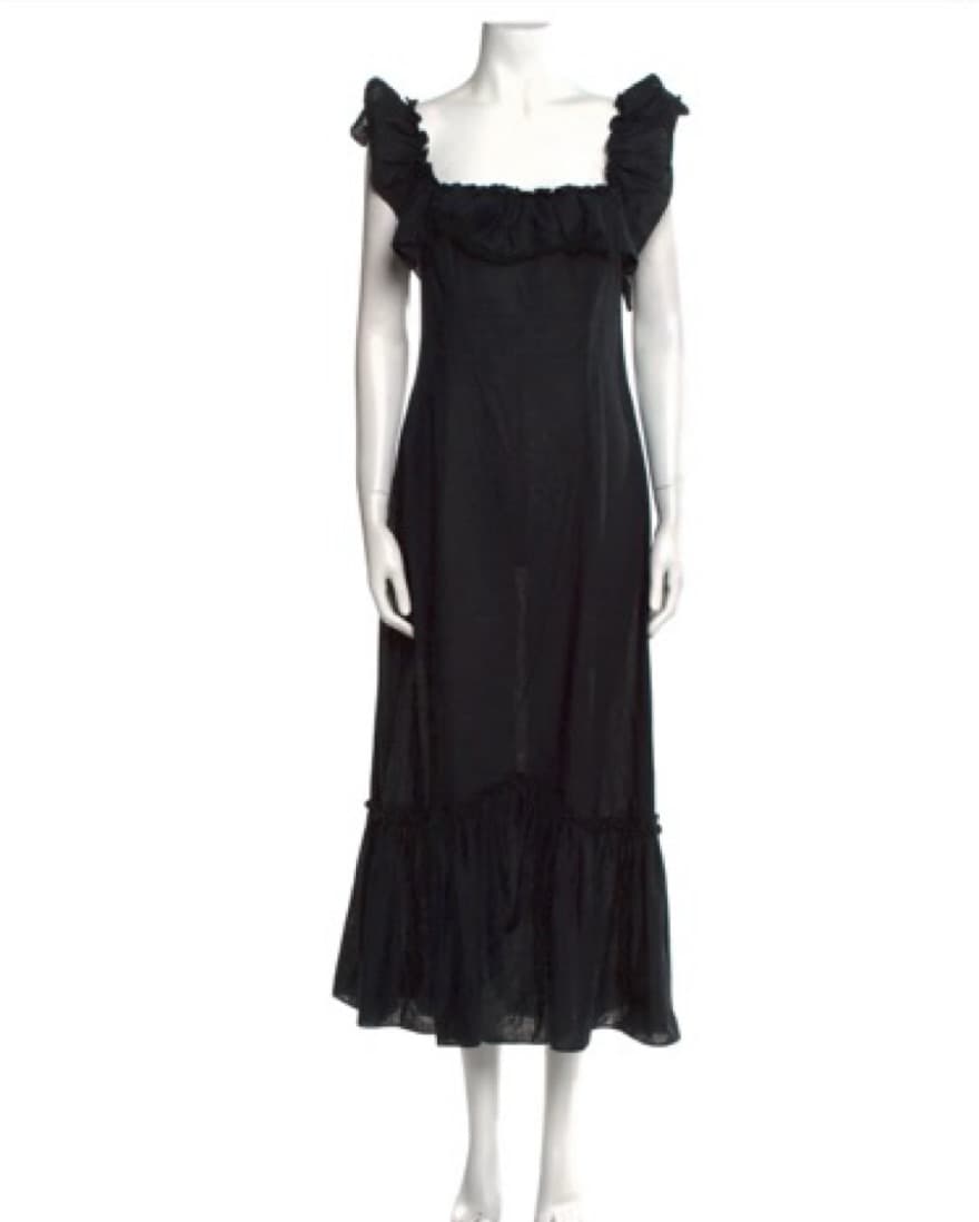 Black Rixo Ruffle Sleeve Dress - Image 2