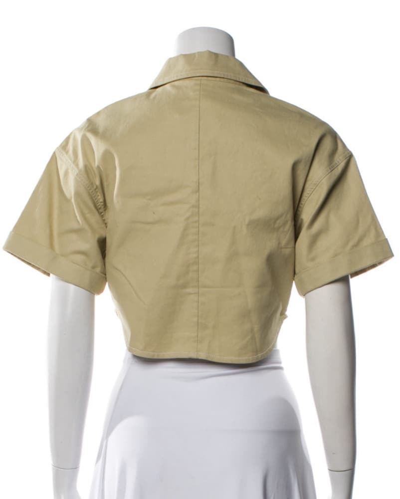 Cult Gaia Canvas Zip Up Collard Shirt - Image 3