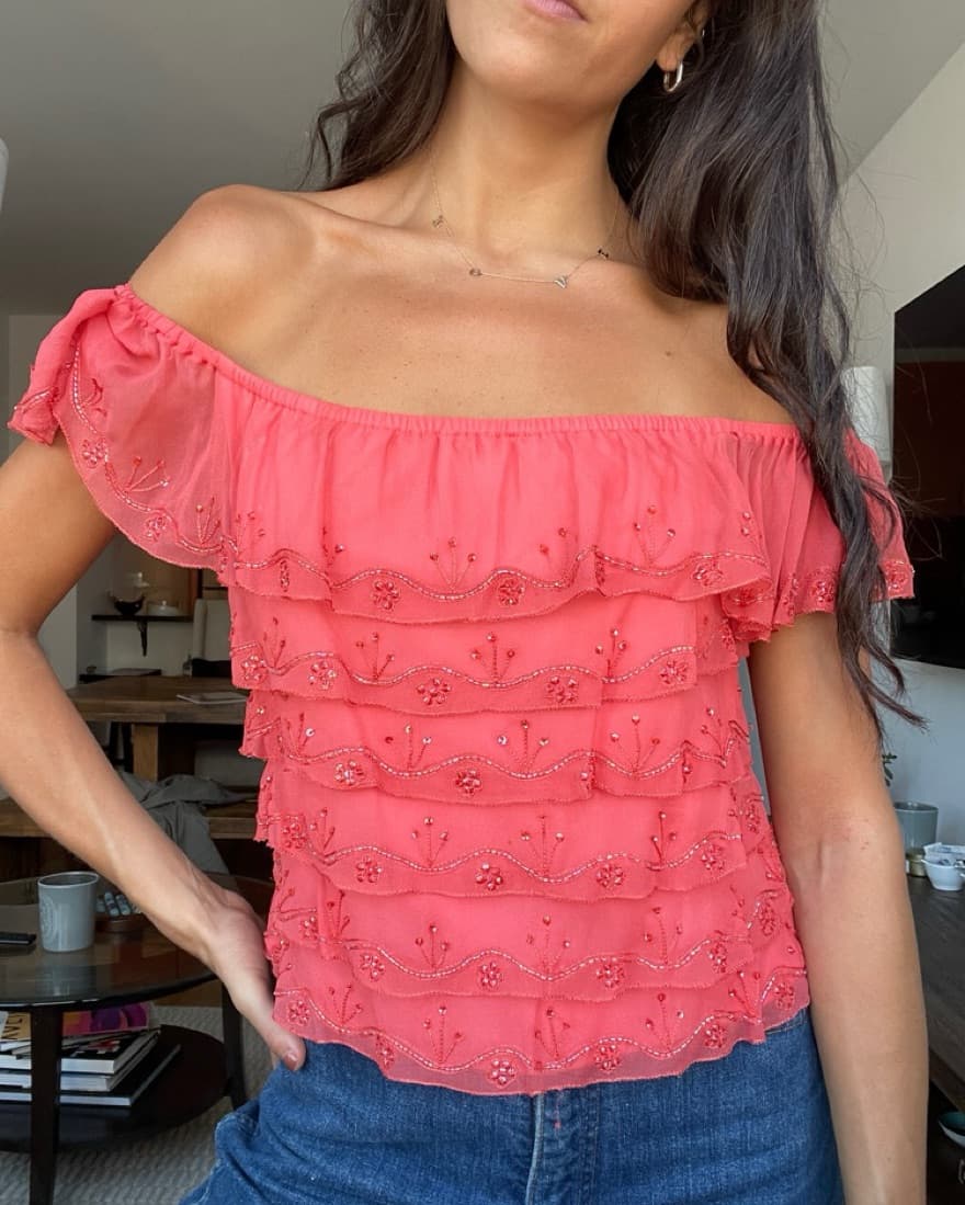 Vintage Cache Beaded Top - Image 2
