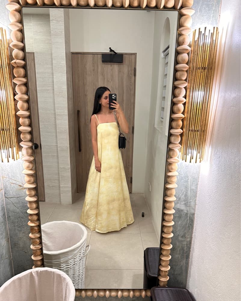 Yellow Long Silk Dress  - Image 3