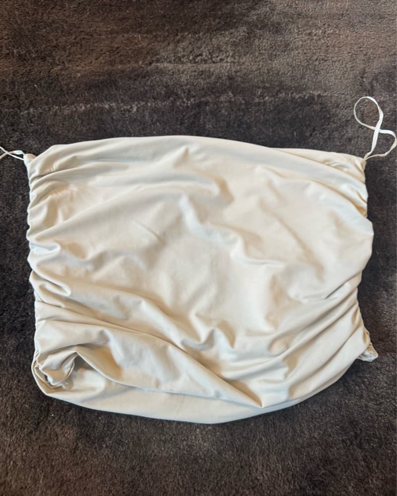 Zara Ivory Ruched Bandeau Top - Image 3