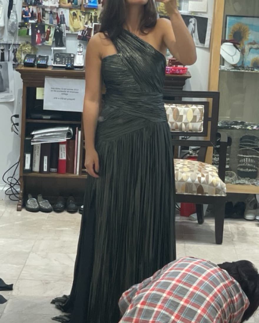 J Mendel One Shoulder Metallic Gown  - Image 2