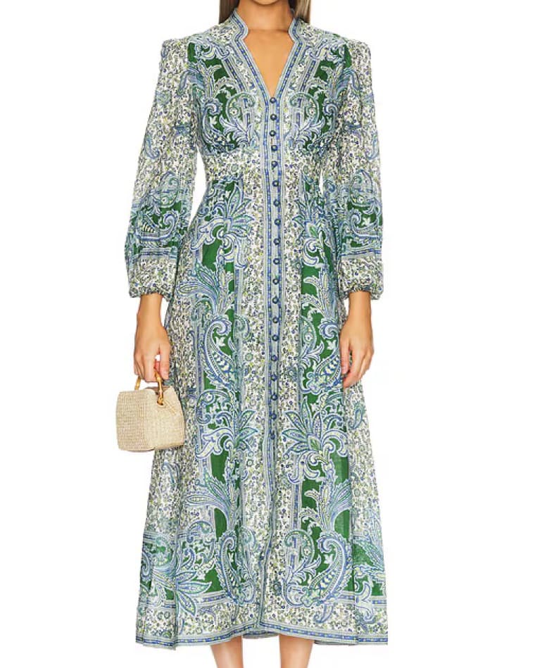 Zimmermann Ottie Plunge Midi Dress - Image 2