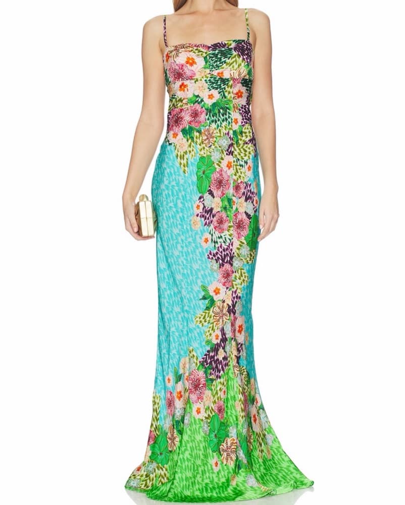 Saloni Vibrant Floral Maxi Dress - Image 1