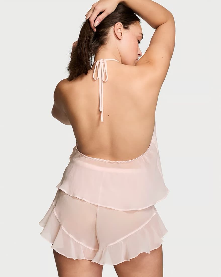 VS Pink Rosette Halter and Shorts Set - Image 3