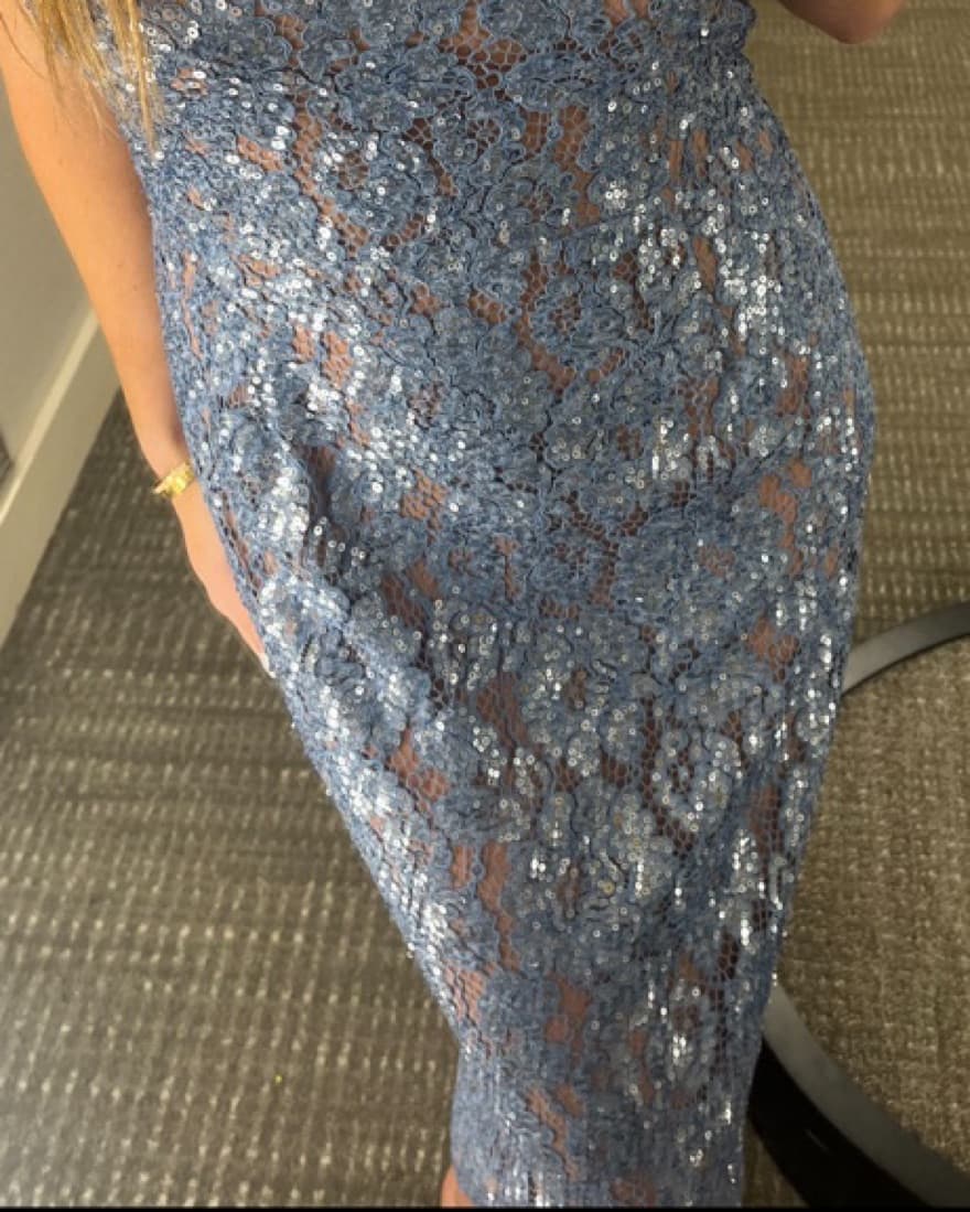 Hand-Embroidered Sequin Floral Lace Slip - Image 3