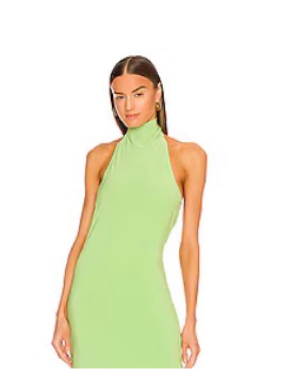 Vibrant Green Halter Maxi Dress - Image 1