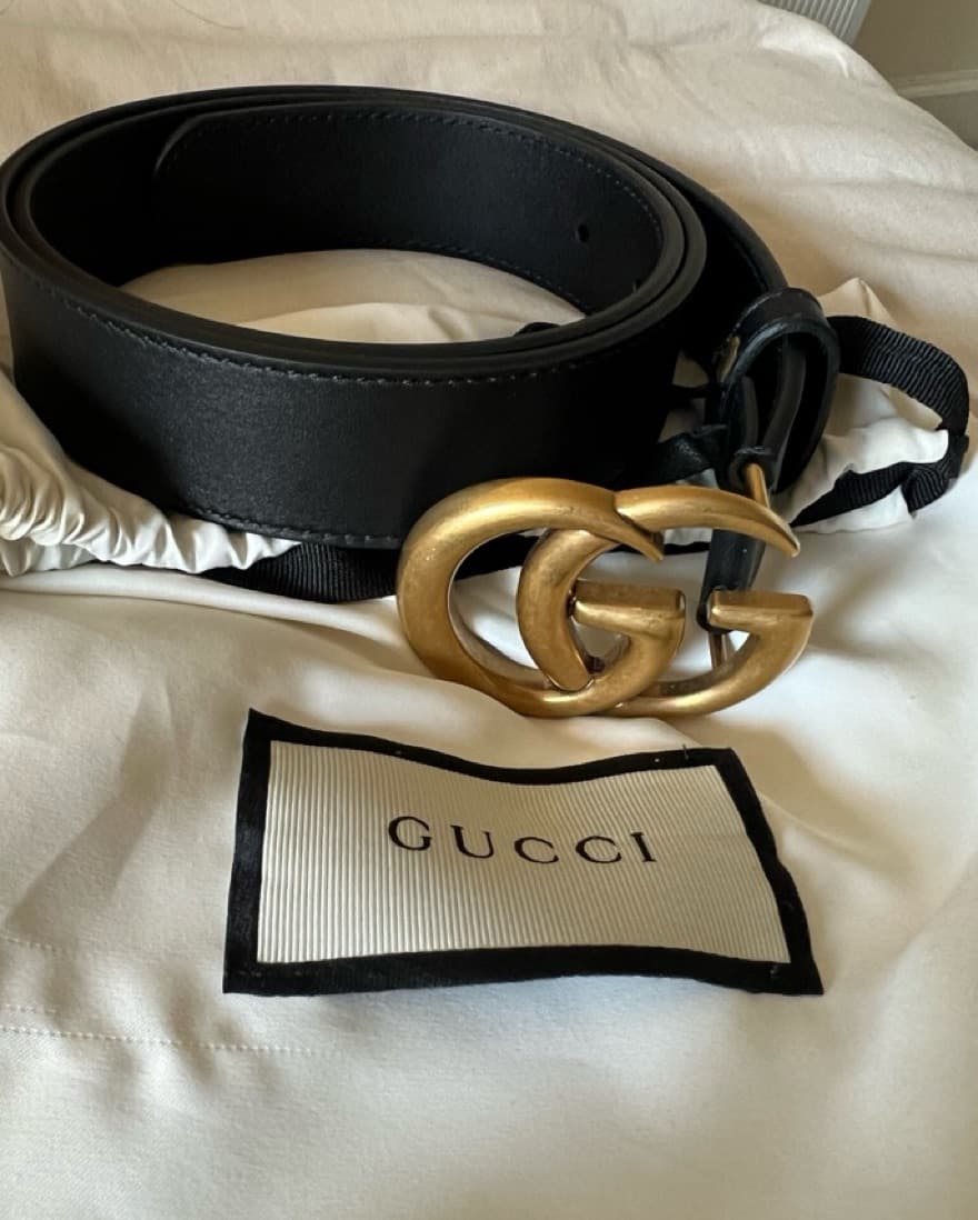 Gucci Gold And Black Belt - Image 2
