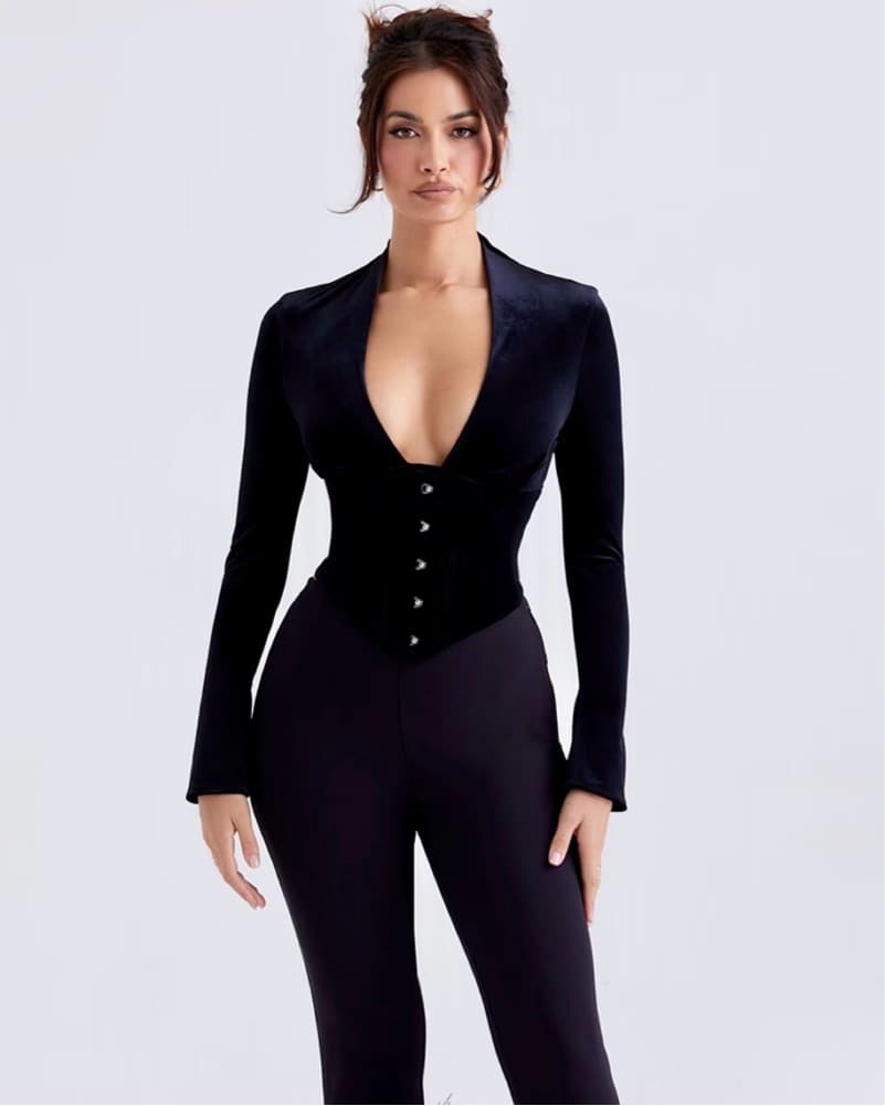 HOUSE OF CB - LEONORA VELVET CORSET - Image 5