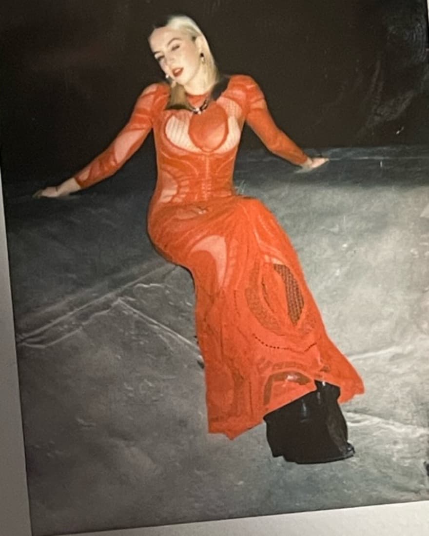 Red Mesh Dress - Image 2