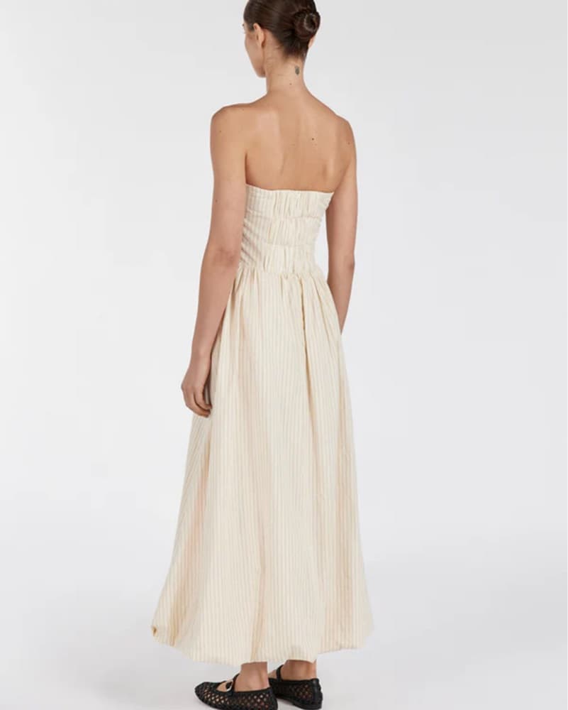 DISHH RILEY CREAM STRAPLESS COTTON DRESS - Image 4