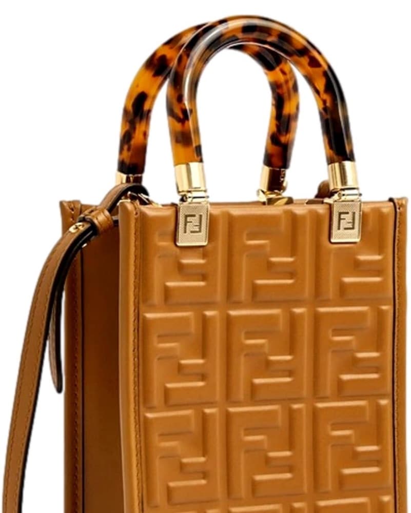 FENDI Sunshine Shopper Brown Tan Handbag - Image 2