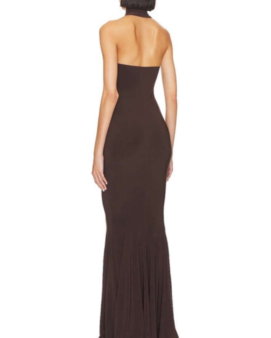 Norma Kamali Halter Turtle Fishtail Gown - Image 4