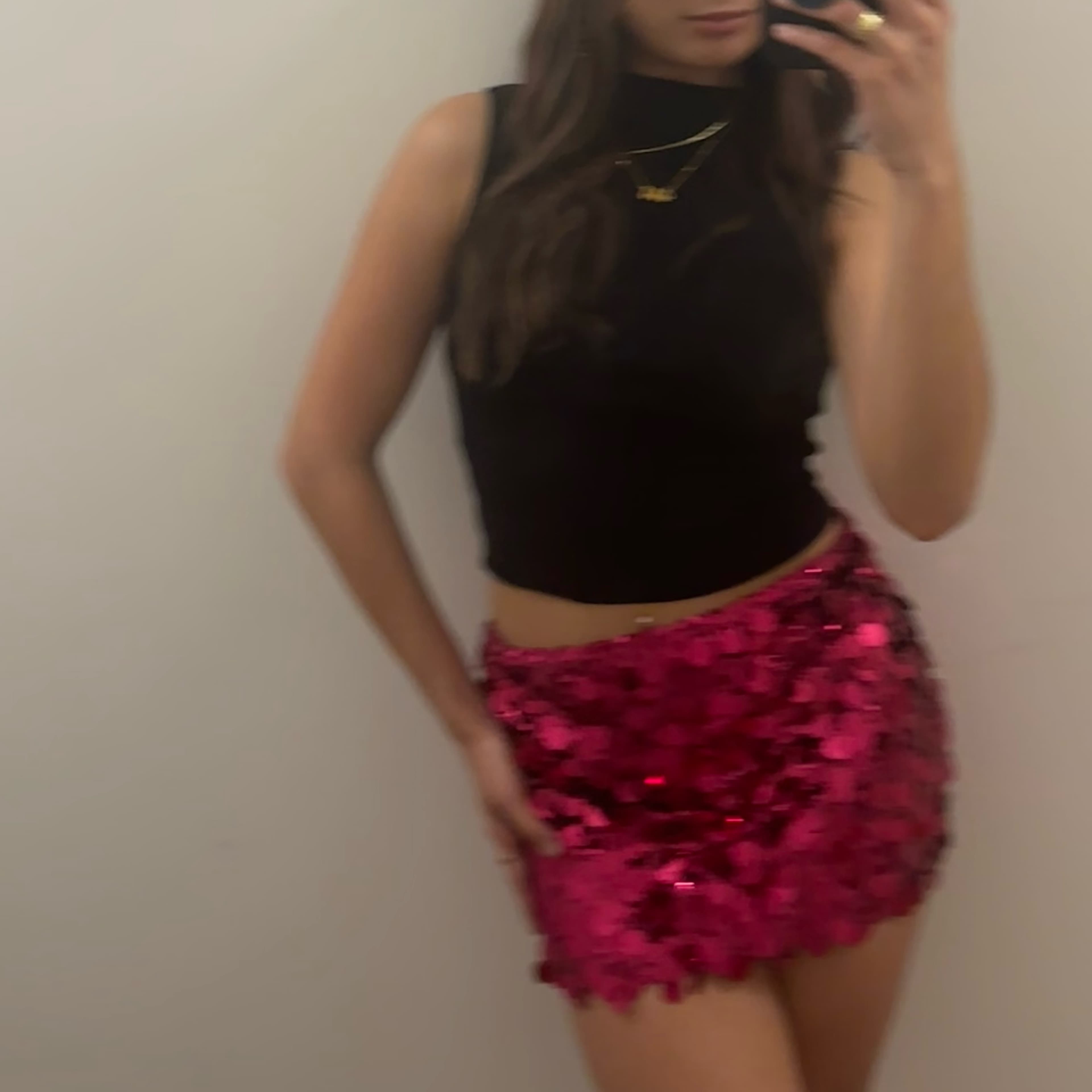 Pink Sequin Mini Skirt White Fox - Image 3